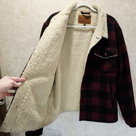 Wool Sherpa Lined Buffalo Check Lumber Jack Jacket Duer Ex Machina - Picture 7 of 9